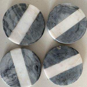 Set of 4 table marble coasters